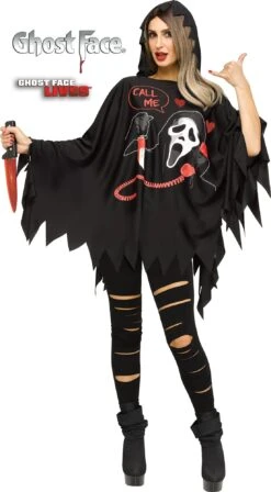 Fun World Ghost Face Hooded Poncho