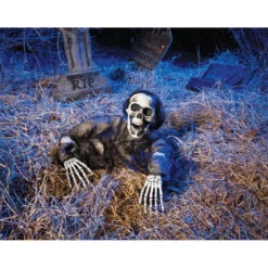 Fun World Grave Breaker Reaper Skeleton In Black Shroud Prop