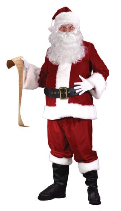 Fun World Santa Suit Ultra Deluxe Velvet Adult Costume, Large (40-48)