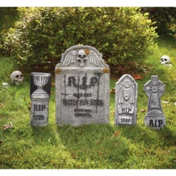 Fun World Tombstone 4 Piece Set Foam Props Decor