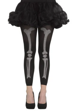 Fun World Adult Footless Skeleton Bone Tights